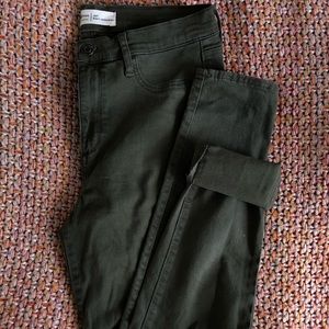 Gap TALL High-Waisted Army Green Ripped Pants